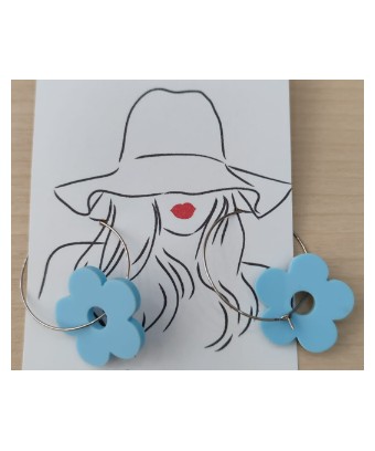 Pendientes flor azul